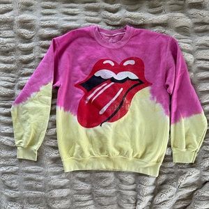 The Rolling Stones Pink and Yellow Sweatshirt